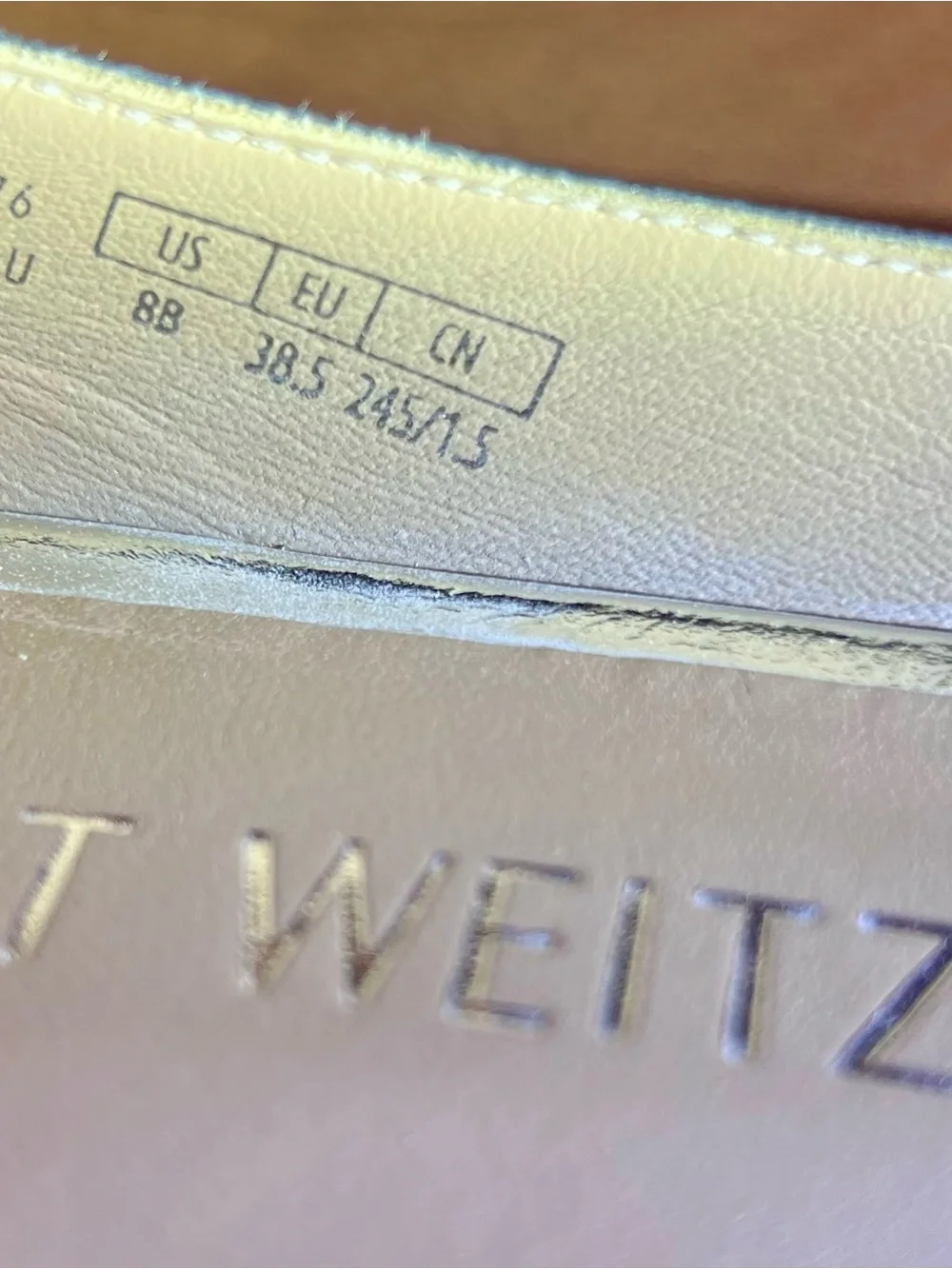 Stuart Weitzman Silver Pointed Flats